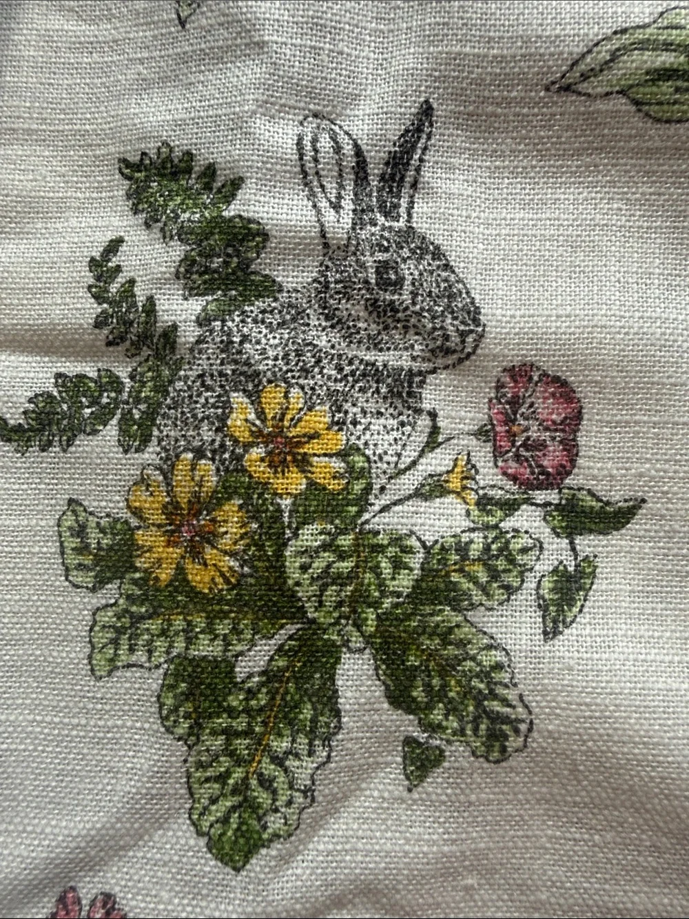Rachel Ashwell The Farmhouse Bunny Table Cotton Pastel Botanical Rabbit 120 x 80